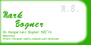 mark bogner business card